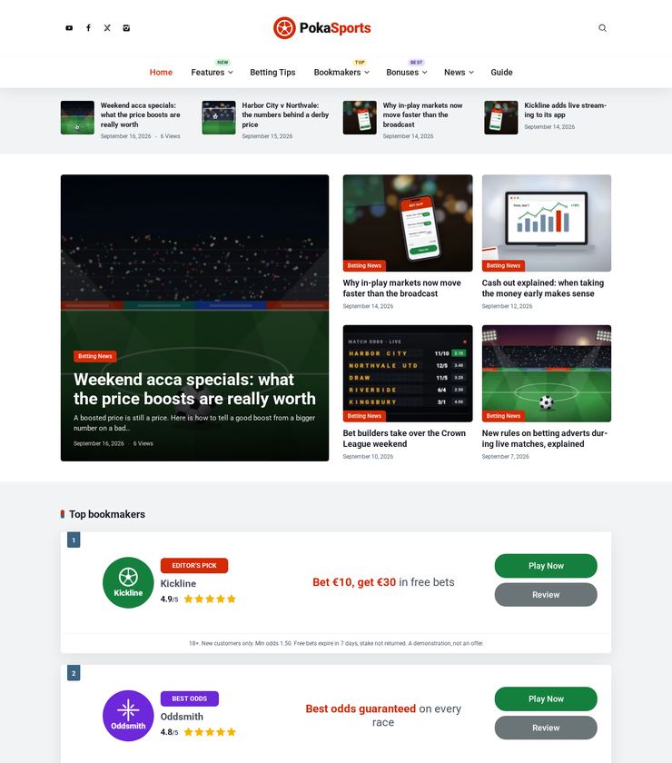 Sports Betting demo homepage